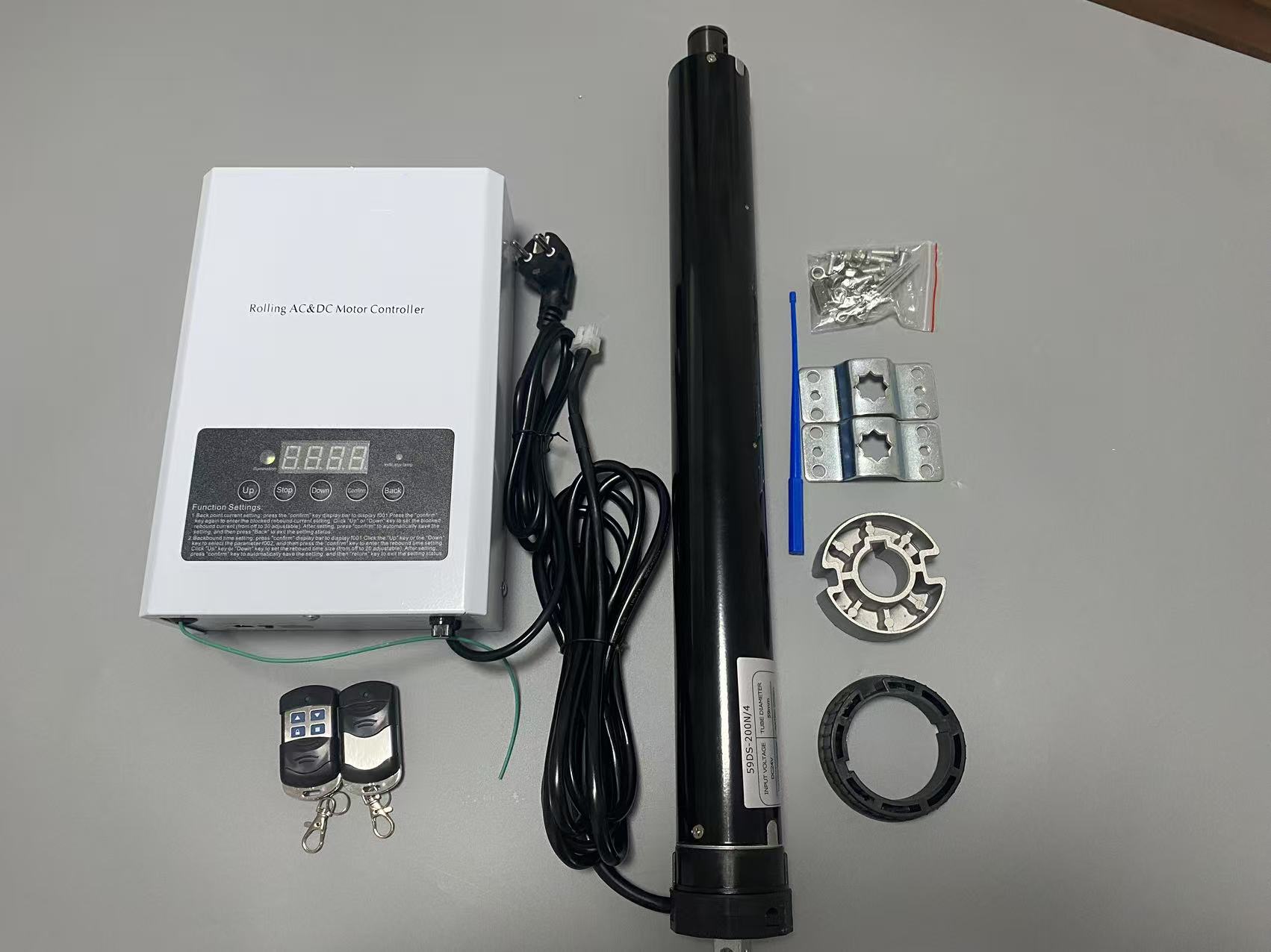 Big Torque 59mm 200N.m DC Tubular Roller Shutter Motor with  24V Controller